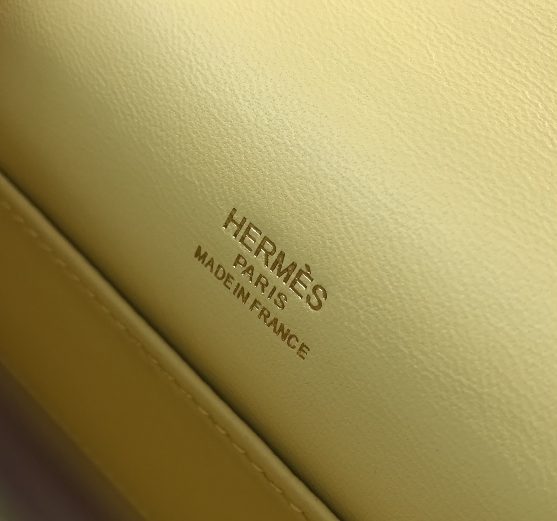 Hermes Mini Kelly Pochette 22cm Bag In Jaune Poussin Swift Leather